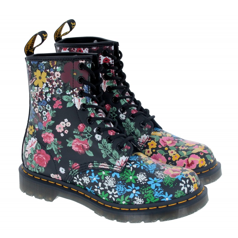 1460 Pascal Boots - Black/White Floral