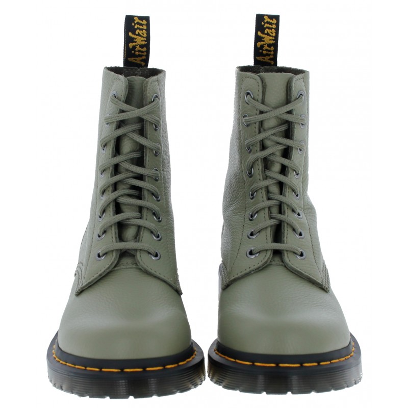 1460 Pascal Virginia Lace-Up Boots - Muted Olive Leather
