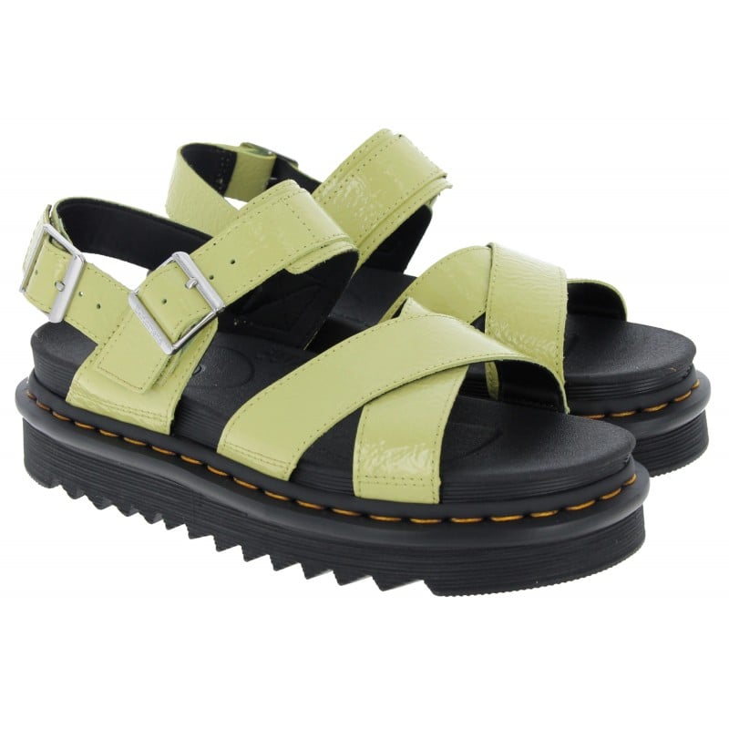 Voss II Sandals - Lime Green  Distressed Patent