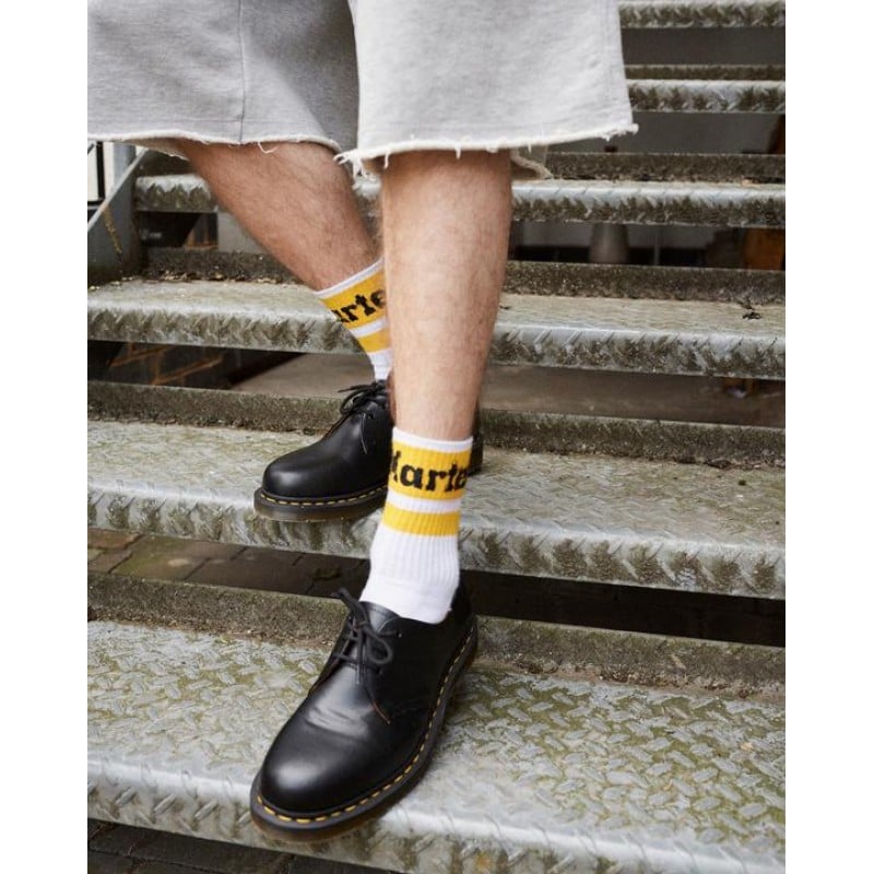 Athletic Logo Socks - White/Yellow Textile