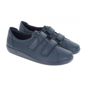 Ecco Soft 2.0 206513 Velcro Shoes - Navy Leather