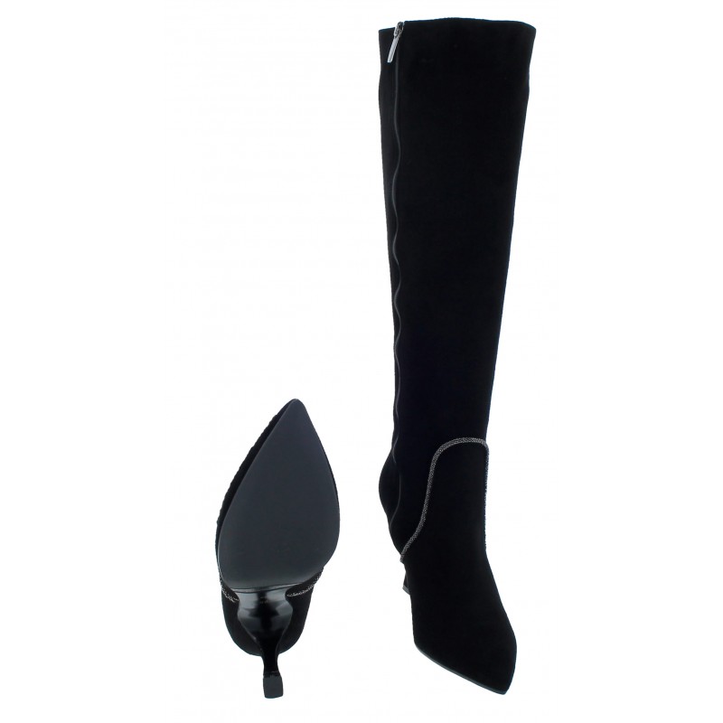 1763 Knee High Boots - Black Suede