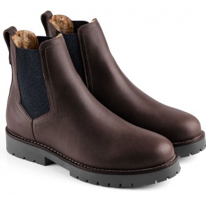 Fairfax & Favor Sheepskin Boudica Ankle Boots - Mahogany Leather