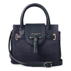 Fairfax & Favor Mini Windsor Handbag - Navy Suede