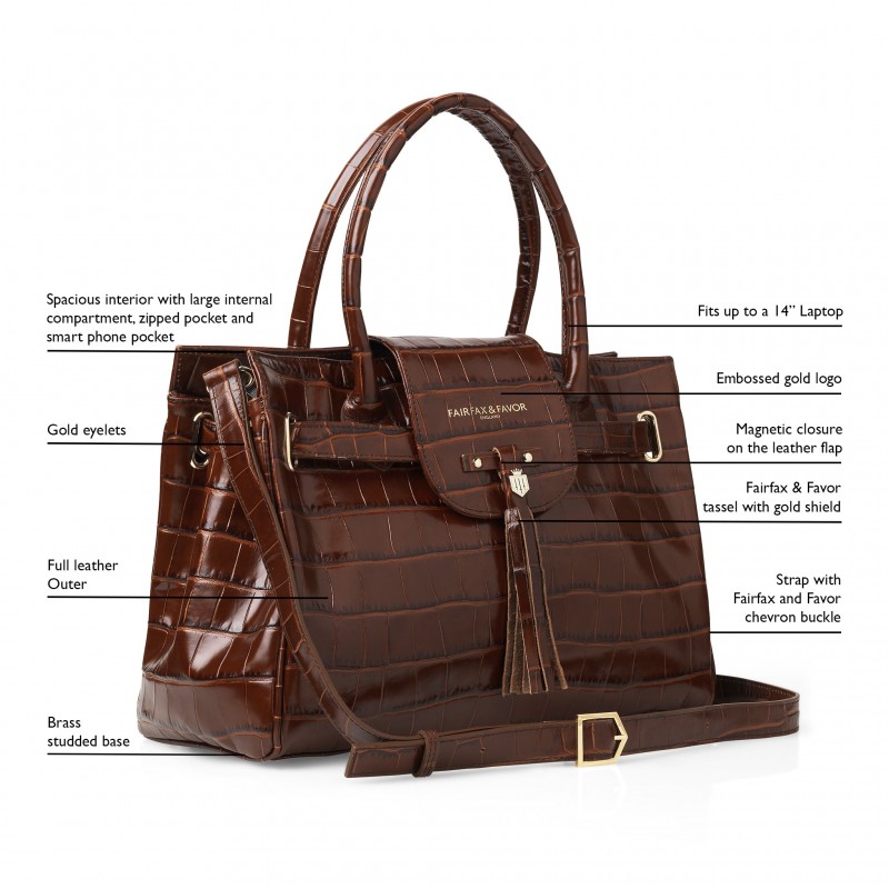 Fairfax & Favor Windsor Handbag - Conker Leather