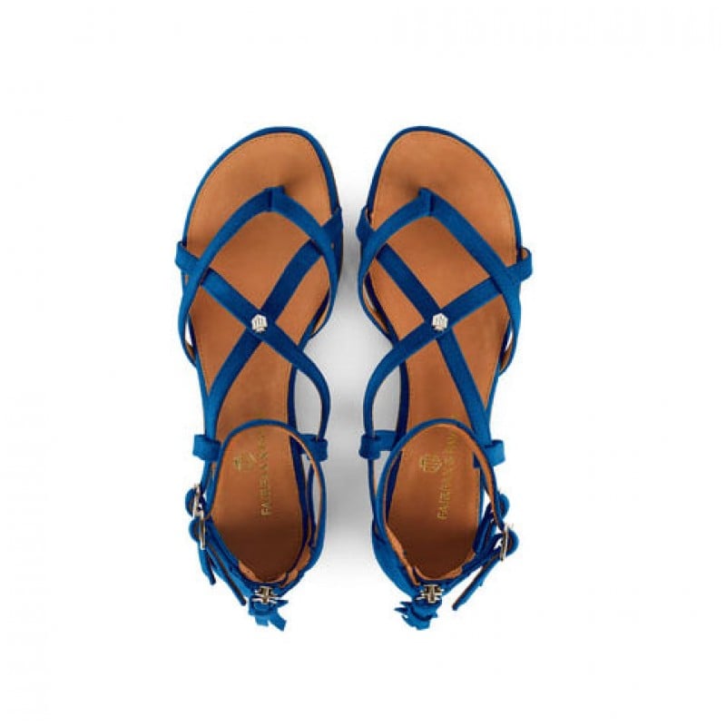 Fairfax & Favor Brancaster Sandals - Porto Blue Suede