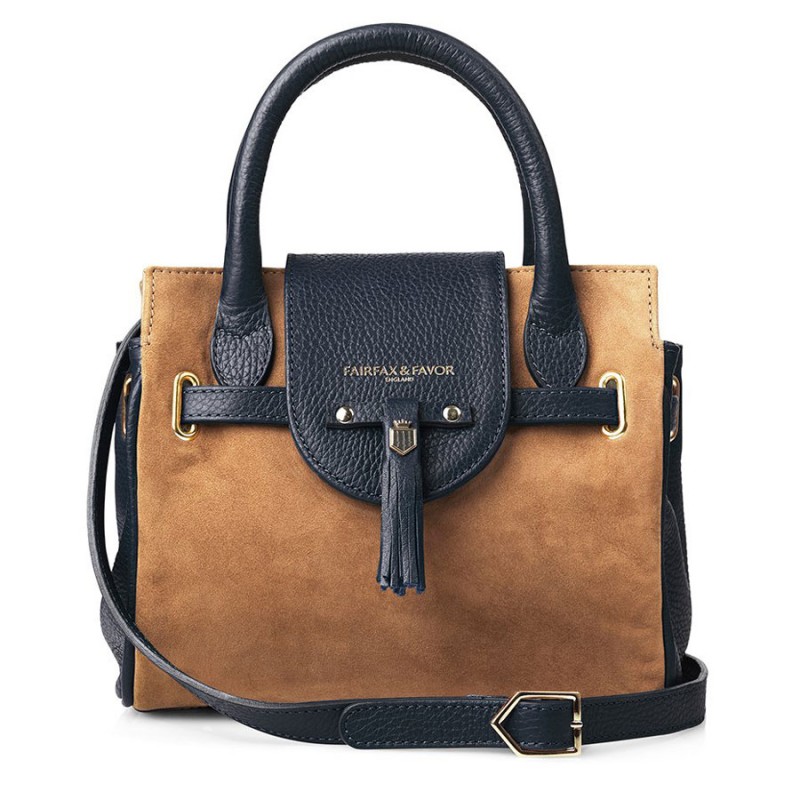 Fairfax & Favor Mini Windsor Handbag - Tan/Navy