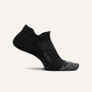 Feetures Elite Light Cushion No Show Tab Socks - Black