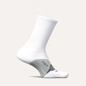Feetures Elite Light Cushion Mini Crew Socks - White