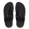 Lulu Leather Toe-Post Sandals -  Black Leather