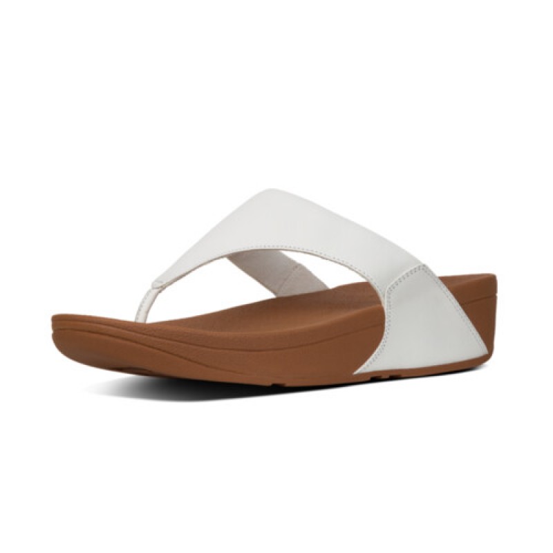 Lulu Leather Toe-Post Sandals - White Leather