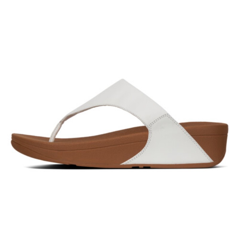 Lulu Leather Toe-Post Sandals - White Leather
