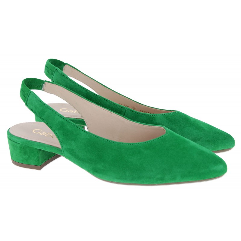 Mack 41.520 Slingback Shoes -  Green Suede