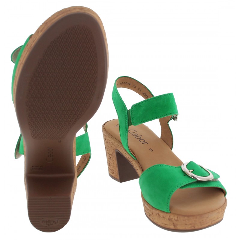 Fantastica 44.764 Sandals - Verde Suede