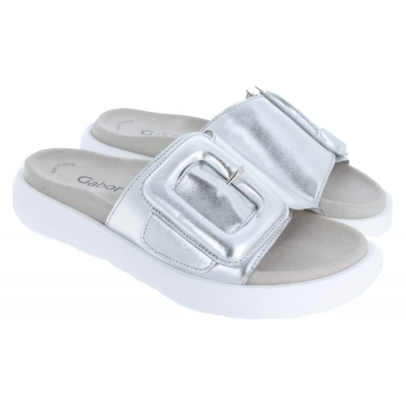 Adios 43.751 Mules - Silver Leather