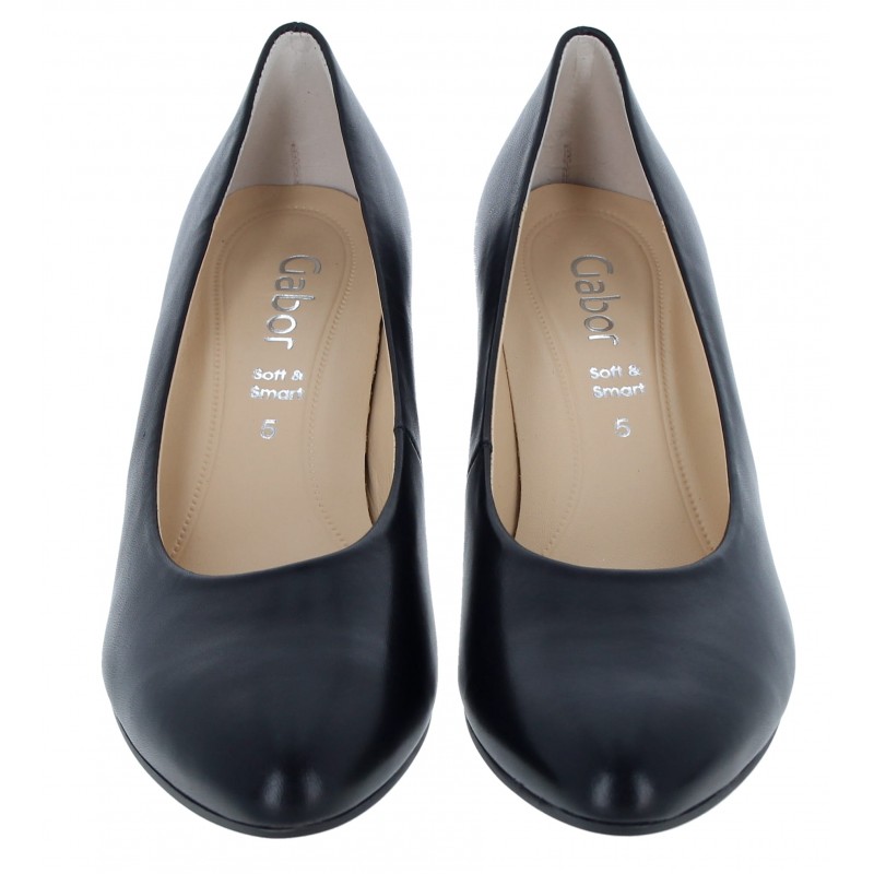 Edina 91.410 Court Shoes - Black Leather