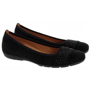 Gabor Rae 54.167 Flat Shoes - Black Suede