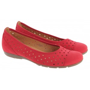 Gabor Ruffle 64.169 Flat Shoes - Red Nubuck