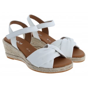 Gabor Moon 82.712 Wedge Sandals - White Leather