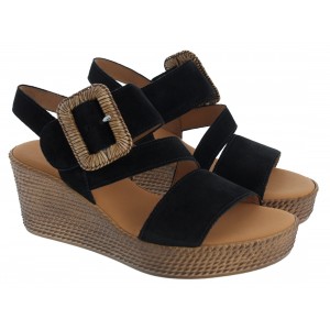 Gabor Embrace 84.771 Sandals - Black Suede