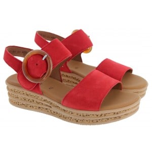 Gabor Andre 64.550 Wedge Sandals - Chilli Suede