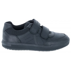 Geox Arzach Boy J844AE School Shoes - Black Leather