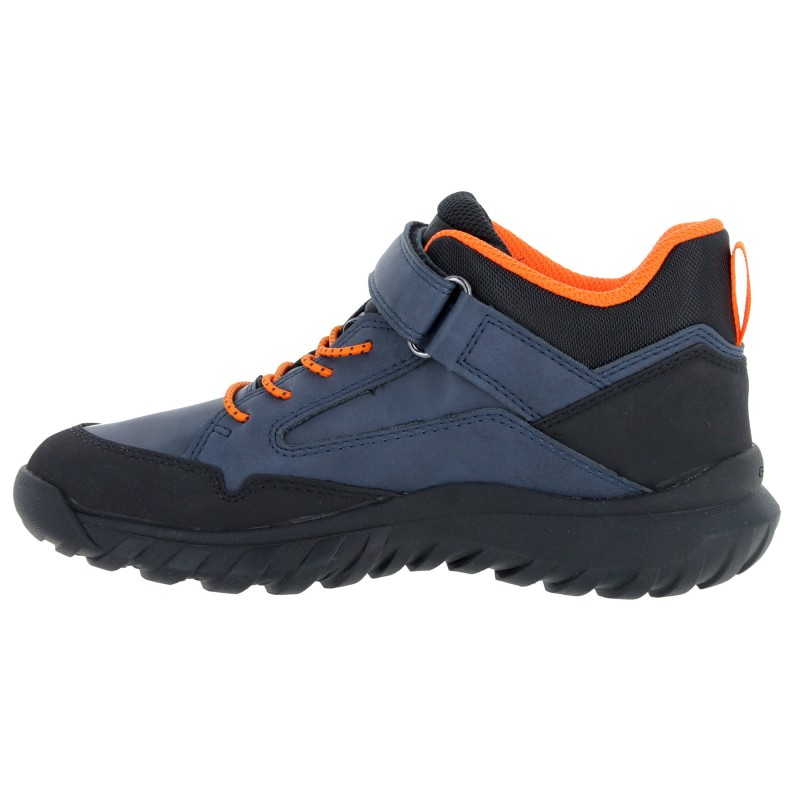 GEO J36L0C J Simbyo Ankle Boots - Navy/Orange Leather