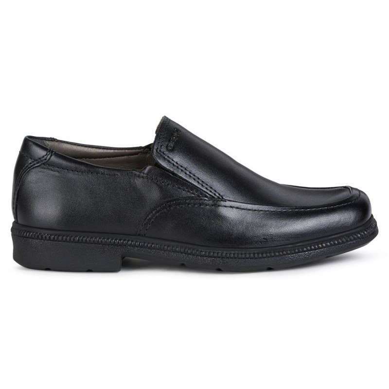 Federico D J04D1D School Shoes - Black Leather