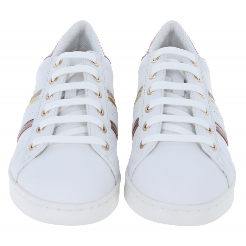 Jaysen  D351BB Trainers - White/Rose Gold Leather