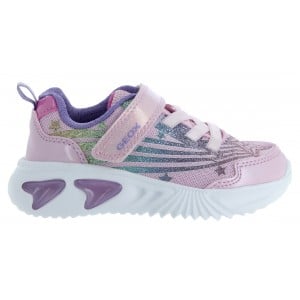 Geox J Assister J56E9B Trainers - Pink/Multicolour Synthetic