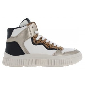 Geox J Laquinny J56M3B Hi Top Trainers - Ivory/ Platinum Synthethic