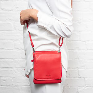 Gianni Conti 585513 Cross Body Bag - Rosso Leather