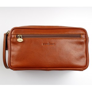 Gianni Conti 915151 Washbag - Tan Leather