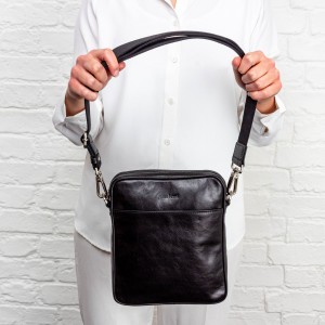 Gianni Conti 912154 Shoulder Bag - Black Leather
