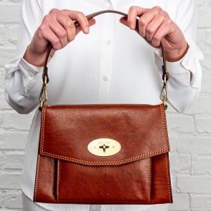 Gianni Conti 913173 Shoulder Bag - Cognac Leather