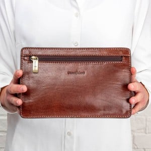 Gianni Conti 9402019 Washbag - Brown Leather