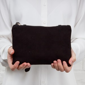 Golden Boot C-75 Clutch Bag - Black Suede