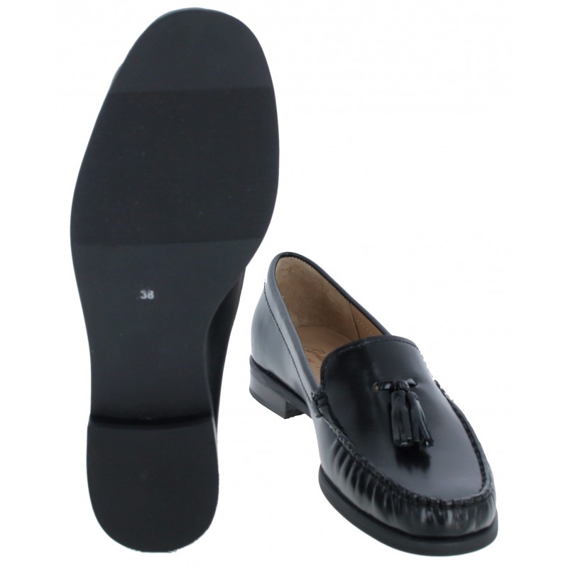 Golden Boot Donella 16555 Loafer - Black Hi Shine Leather