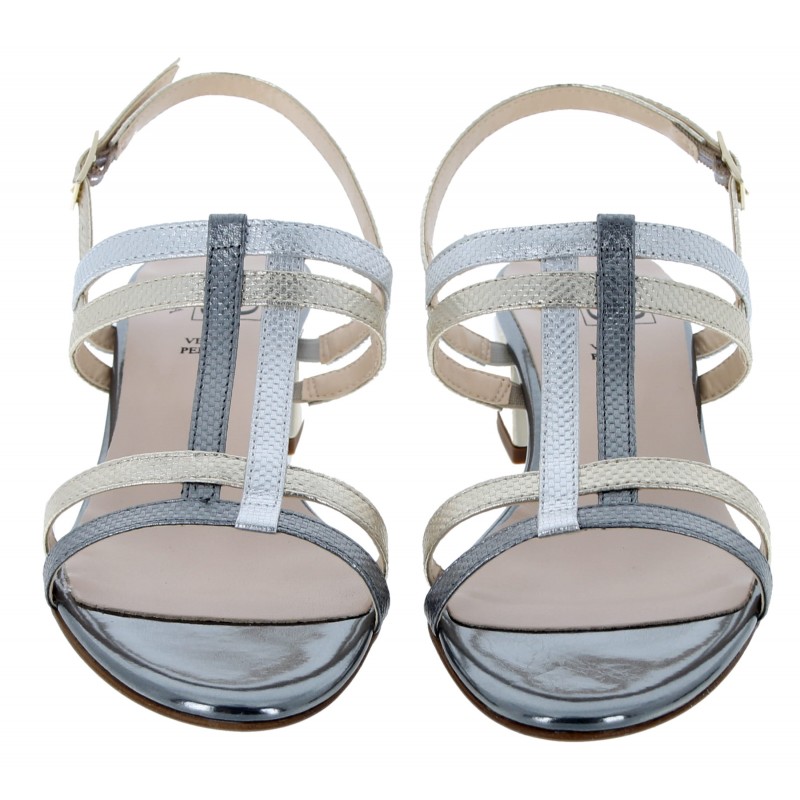 Italia B621 Sandals -  Metallic Leather