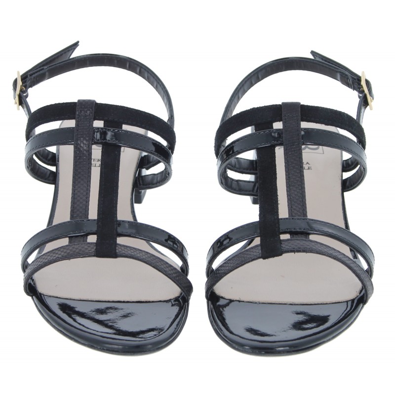Italia B621 Sandals - Black Patent