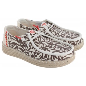 Hey Dude Wendy Espadrille Retro Palm 43179 - Downtown Brown/Egret