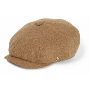 Hicks &  Brown Felsham Tweed Baker Boy Cap - Russet