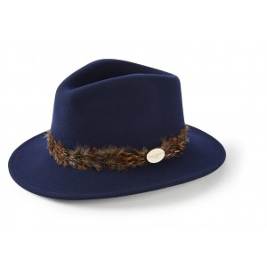 Hicks & Brown Suffolk Fedora Pheasant Wrap - Navy