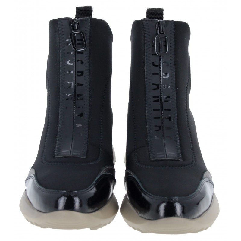Polinesia HI233016 Zip Trainer Boots - Black Leather
