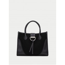 Hispanitas Bolsos BI265022 Tote Bag - Black Suede