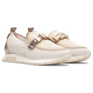 Hispanitas Oregon HV264857 Sport Moccasins - White Champagne Leather