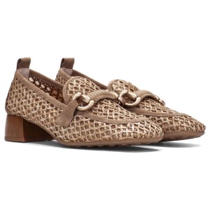 Hispanitas Lisboa RHV264828 Heeled Moccasins - Desert Leather