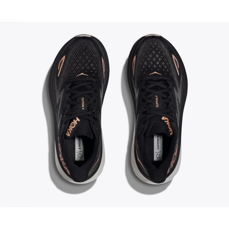 Clifton 9 Trainers - Black / Rose Gold