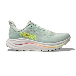 Hoka W Clifton 10 Trainers - Sea Glass / Neon Flame