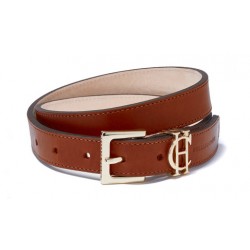 Holland Cooper HC Slim Logo Belt - Tan Leather Holland Cooper HC Slim Logo Belt - Tan Leather